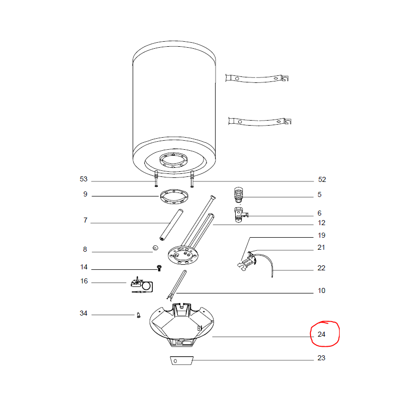 TAPA COMPONENTE T26G004L5 FAGOR / BRANDT